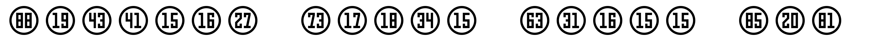 Numbers Style Three Circle Positive